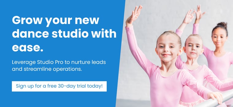Grow your new dance studio with ease. Leverage Studio Pro to nurture leads and streamline operations. Sign up for a free 30-day trial today!