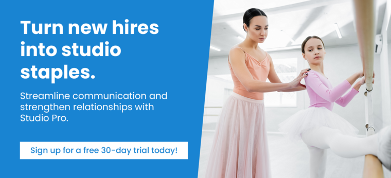 Turn new hires into studio staples. Streamline communication and strengthen relationships with Studio Pro. Sign up for a free 30-day trial today!