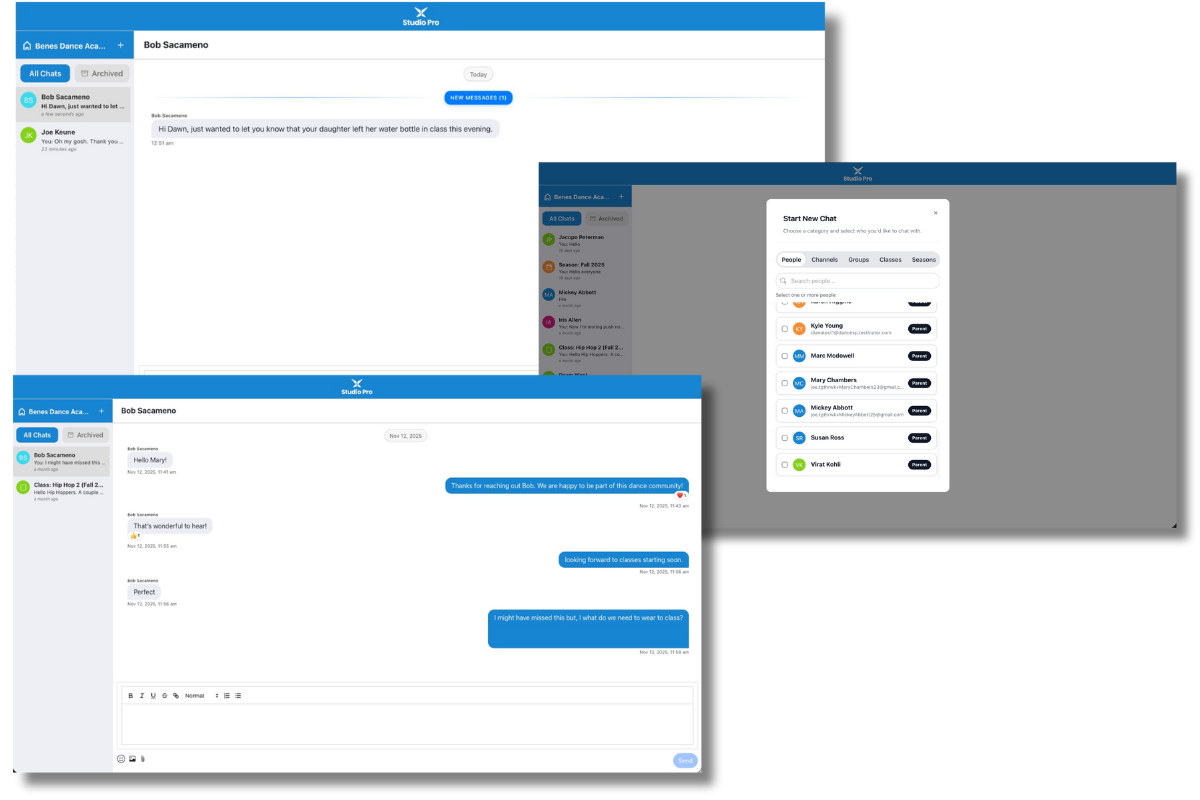 Studio Chat images with drop shadow